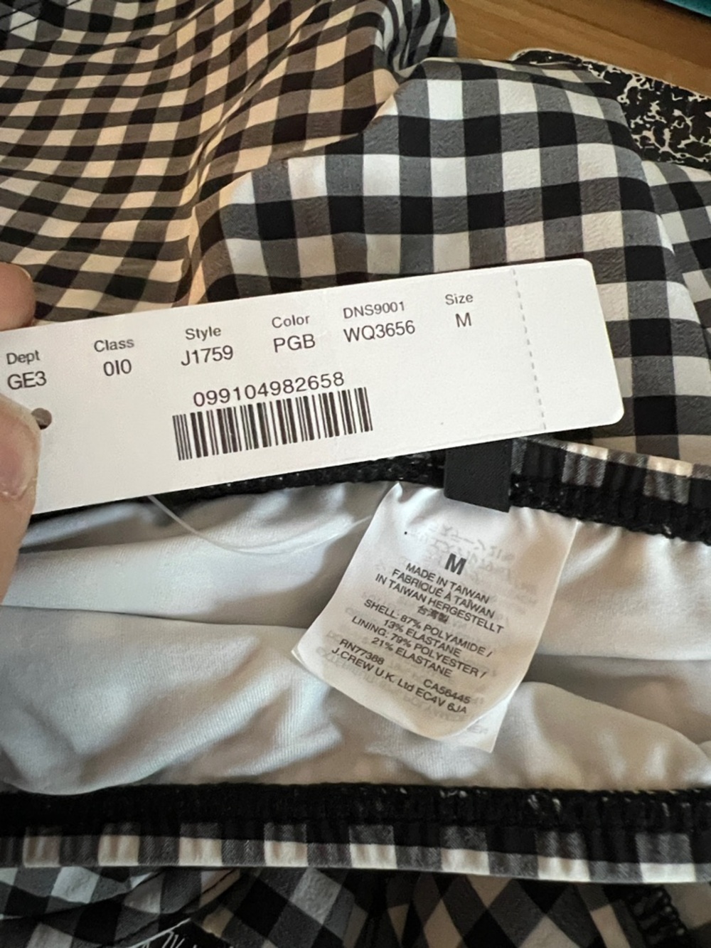 NWT J Crew 34C Gingham Check Bikini Set - Picture 5 of 10